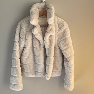 Blank NYC Cream Faux Fur Jacket